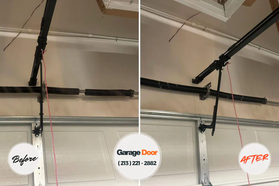 Before and after: garage door repair Jimmerson Lake, IN